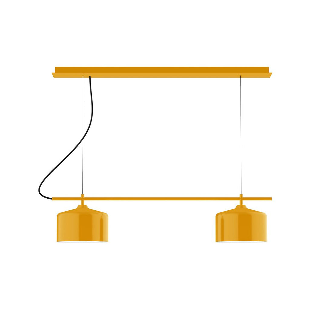 2-Light Linear Axis Chandelier, Bright Yellow - CHE419-21