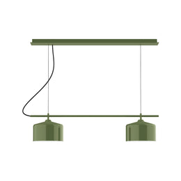 2-Light Linear Axis Chandelier, Fern Green - CHE419-22