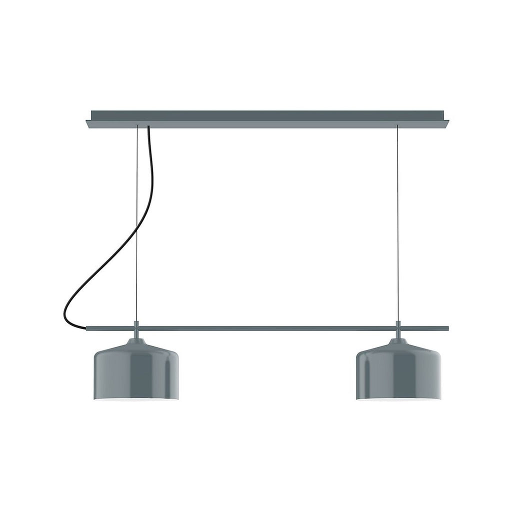 2-Light Linear Axis Chandelier, Slate Gray - CHE419-40