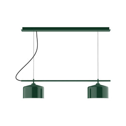 2-Light Linear Axis Chandelier, Forest Green - CHE419-42