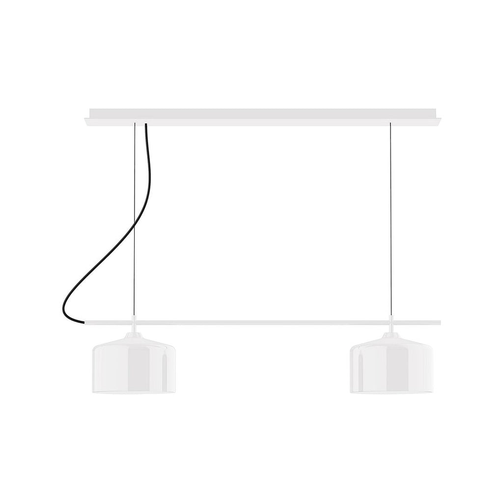 2-Light Linear Axis Chandelier, White - CHE419-44