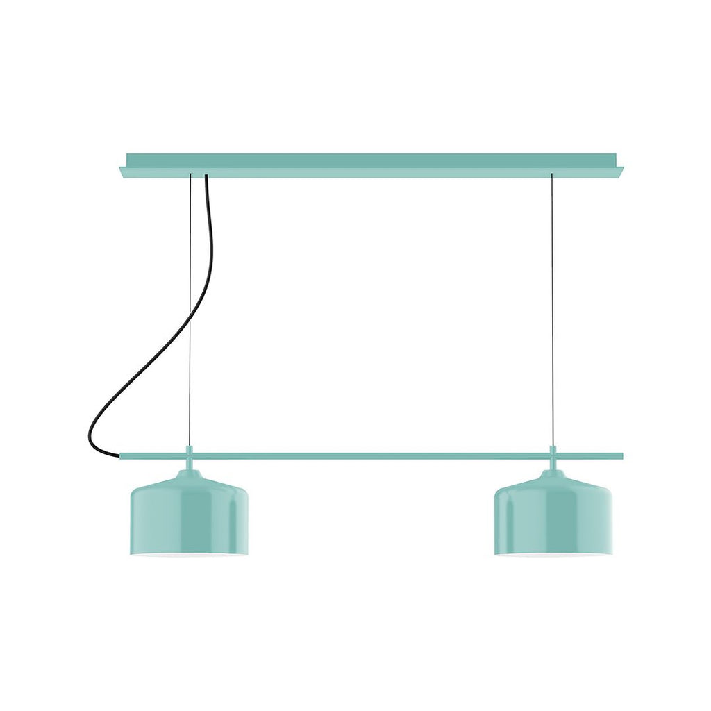 2-Light Linear Axis Chandelier, Sea Green - CHE419-48