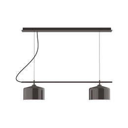 2-Light Linear Axis Chandelier, Architectural Bronze - CHE419-51