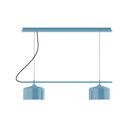 2-Light Linear Axis Chandelier, Light Blue - CHE419-54