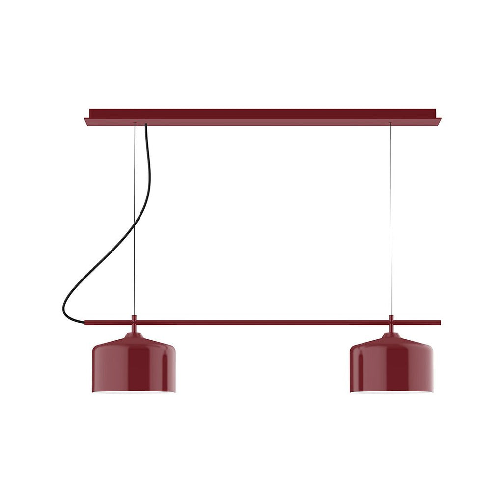 2-Light Linear Axis Chandelier, Barn Red - CHE419-55