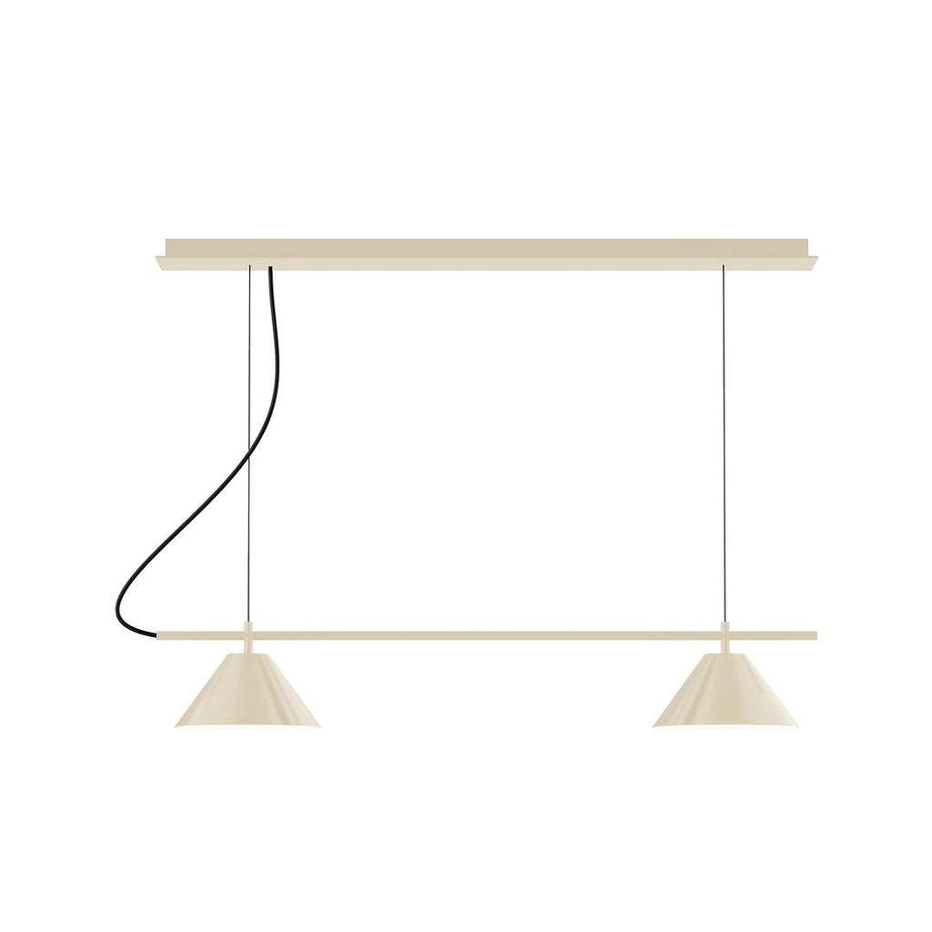 2-Light Linear Axis Chandelier, Cream - CHE421-16