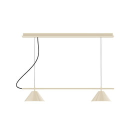 2-Light Linear Axis Chandelier, Cream - CHE421-16