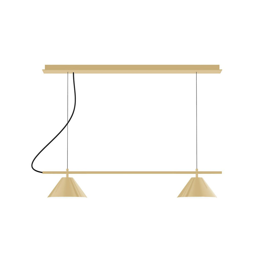 2-Light Linear Axis Chandelier, Ivory - CHE421-17