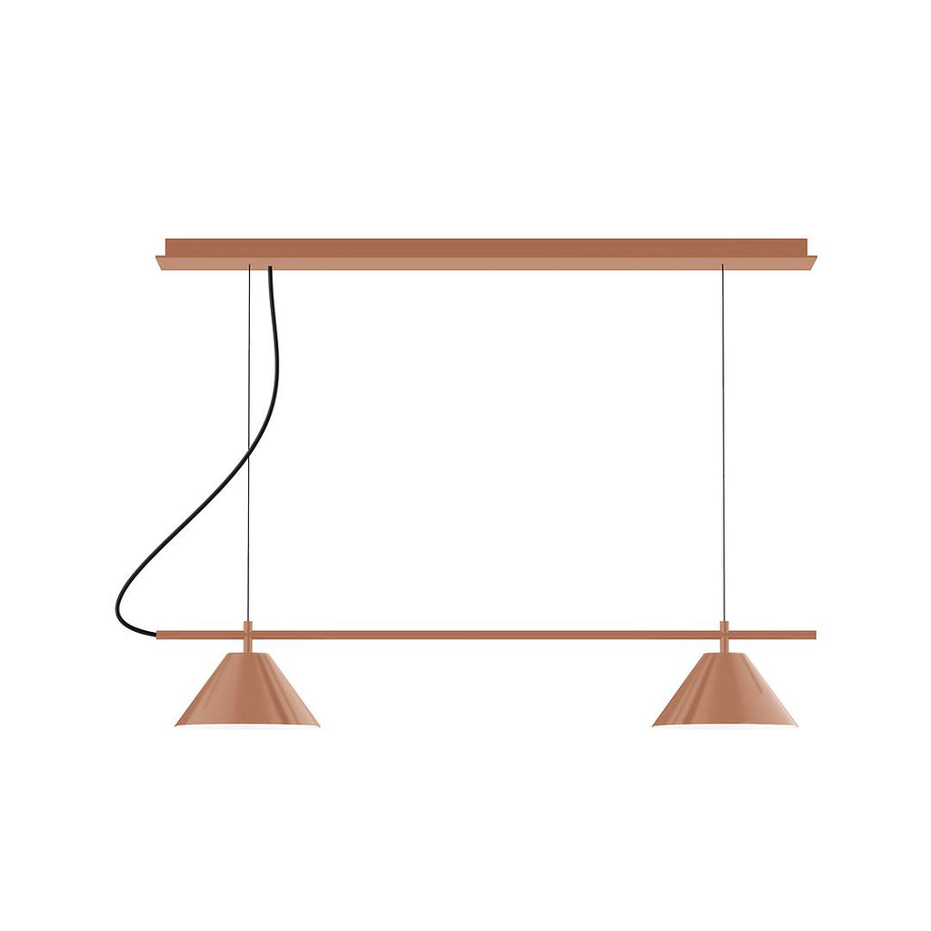 2-Light Linear Axis Chandelier, Terracotta - CHE421-19