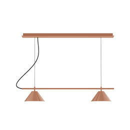 2-Light Linear Axis Chandelier, Terracotta - CHE421-19