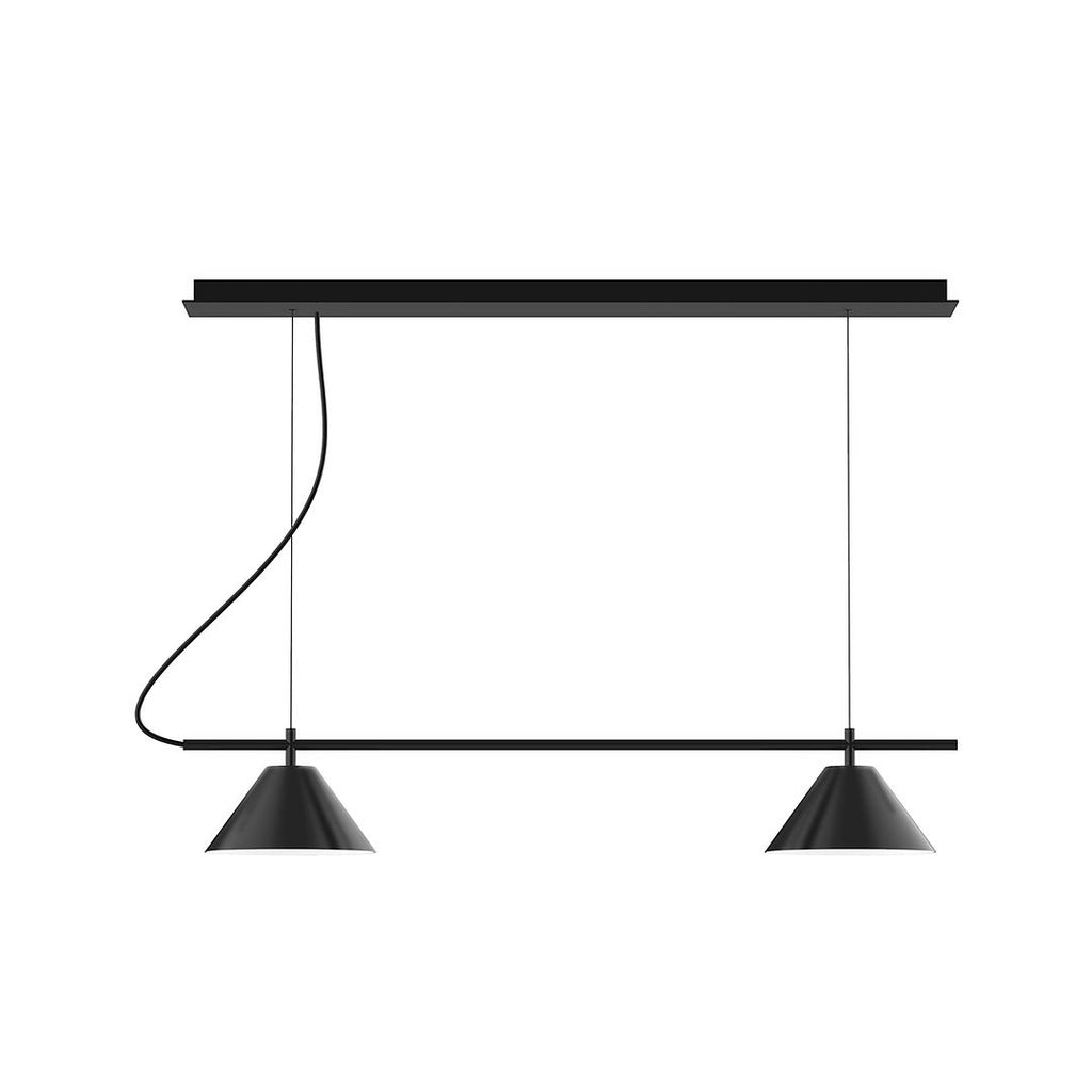 2-Light Linear Axis Chandelier, Black - CHE421-41