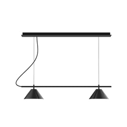 2-Light Linear Axis Chandelier, Black - CHE421-41