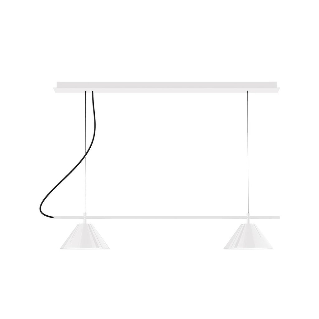 2-Light Linear Axis Chandelier, White - CHE421-44