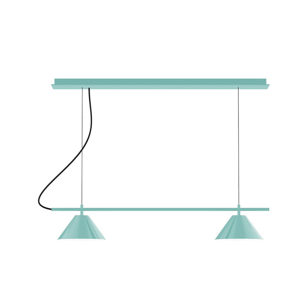 2-Light Linear Axis Chandelier, Sea Green - CHE421-48