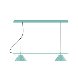 2-Light Linear Axis Chandelier, Sea Green - CHE421-48