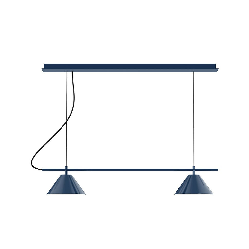 2-Light Linear Axis Chandelier, Navy - CHE421-50