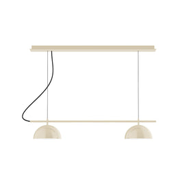 2-Light Linear Axis Chandelier, Cream - CHE431-16