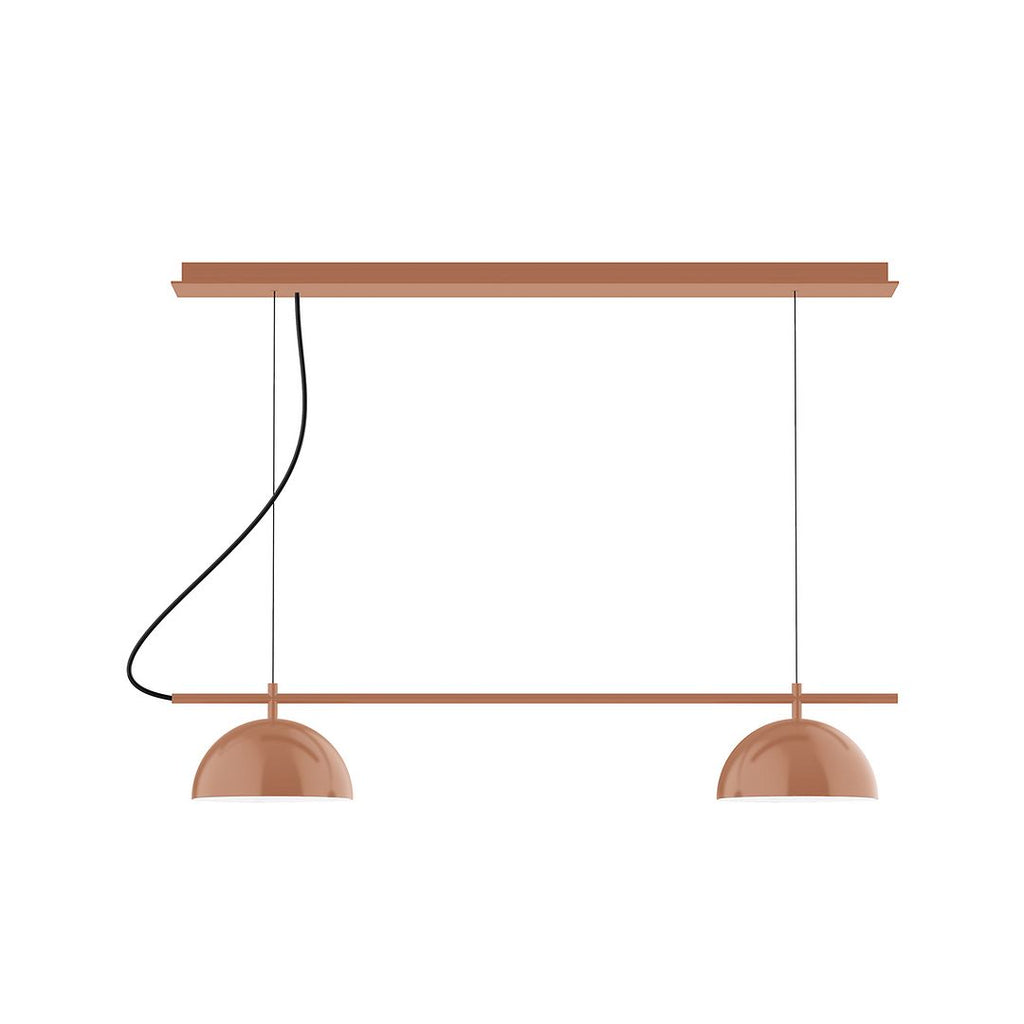 2-Light Linear Axis Chandelier, Terracotta - CHE431-19