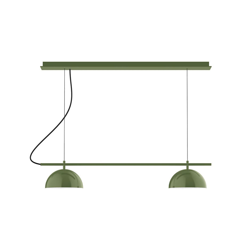 2-Light Linear Axis Chandelier, Fern Green - CHE431-22