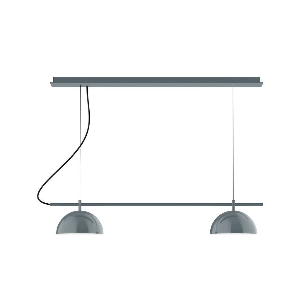 2-Light Linear Axis Chandelier, Slate Gray - CHE431-40