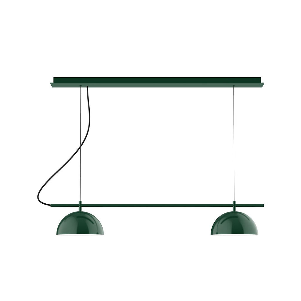 2-Light Linear Axis Chandelier, Forest Green - CHE431-42