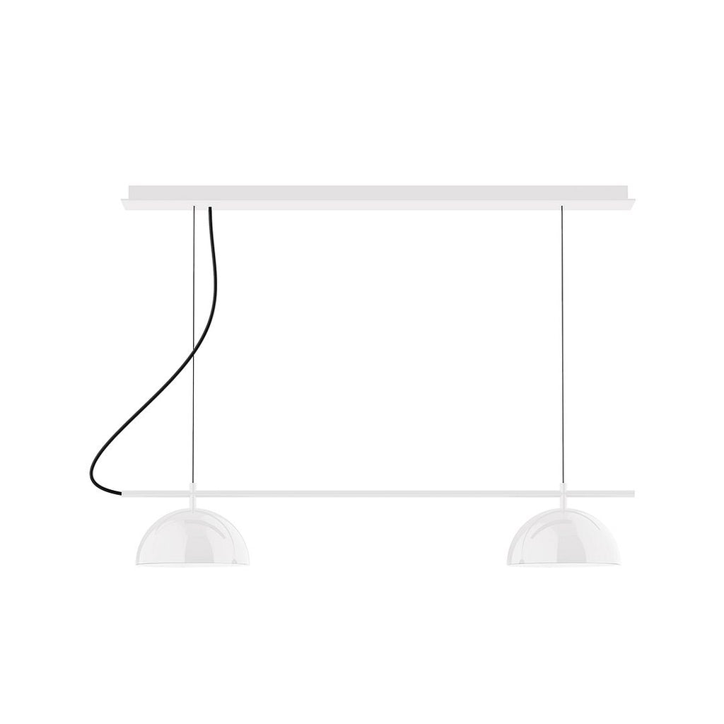 2-Light Linear Axis Chandelier, White - CHE431-44