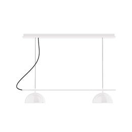 2-Light Linear Axis Chandelier, White - CHE431-44