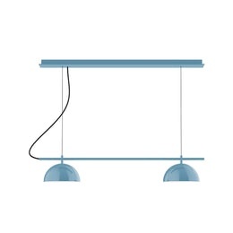 2-Light Linear Axis Chandelier, Light Blue - CHE431-54