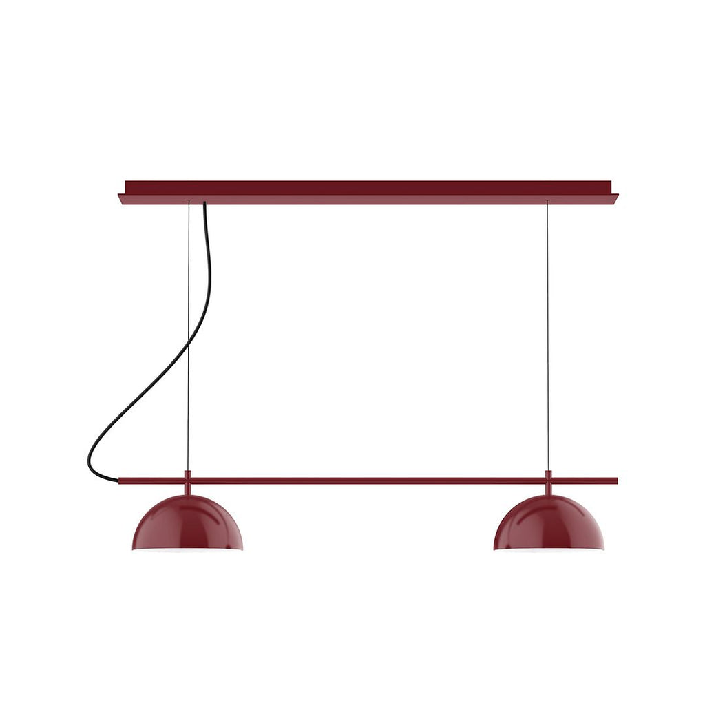 2-Light Linear Axis Chandelier, Barn Red - CHE431-55