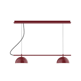 2-Light Linear Axis Chandelier, Barn Red - CHE431-55