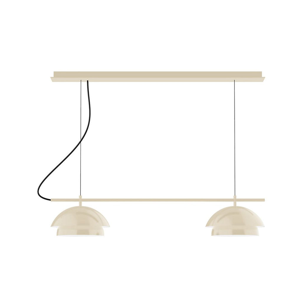 2-Light Linear Axis Chandelier, Cream - CHEX445-16