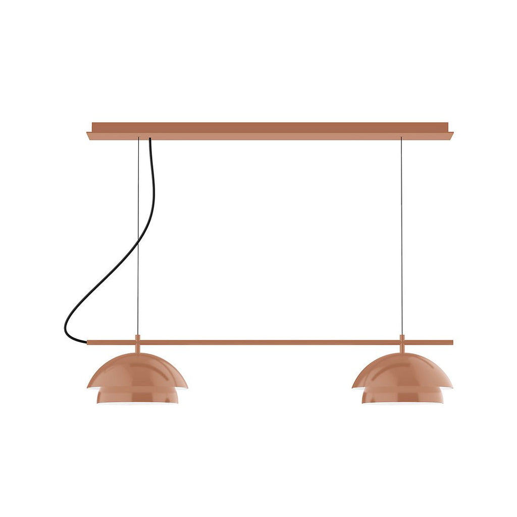 2-Light Linear Axis Chandelier, Terracotta - CHEX445-19