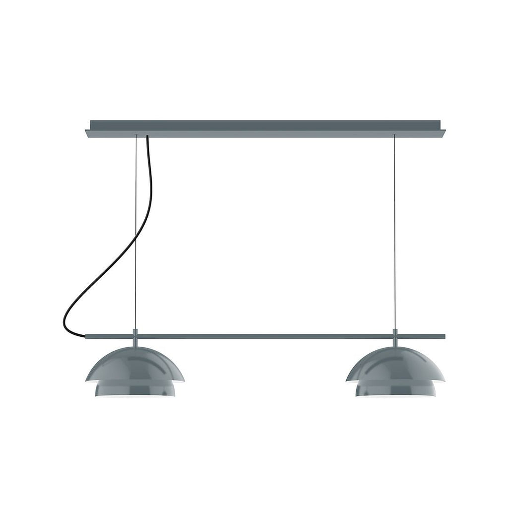 2-Light Linear Axis Chandelier, Slate Gray - CHEX445-40