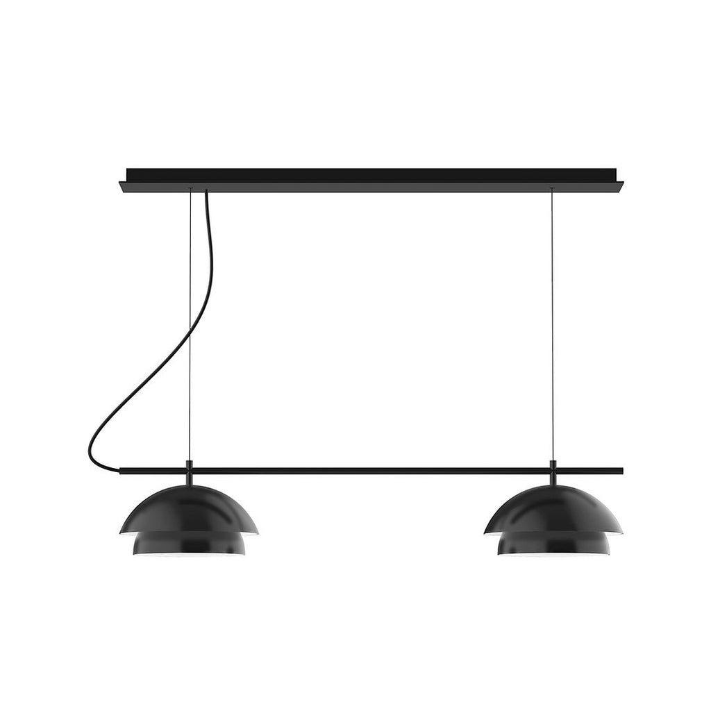 2-Light Linear Axis Chandelier, Black - CHEX445-41