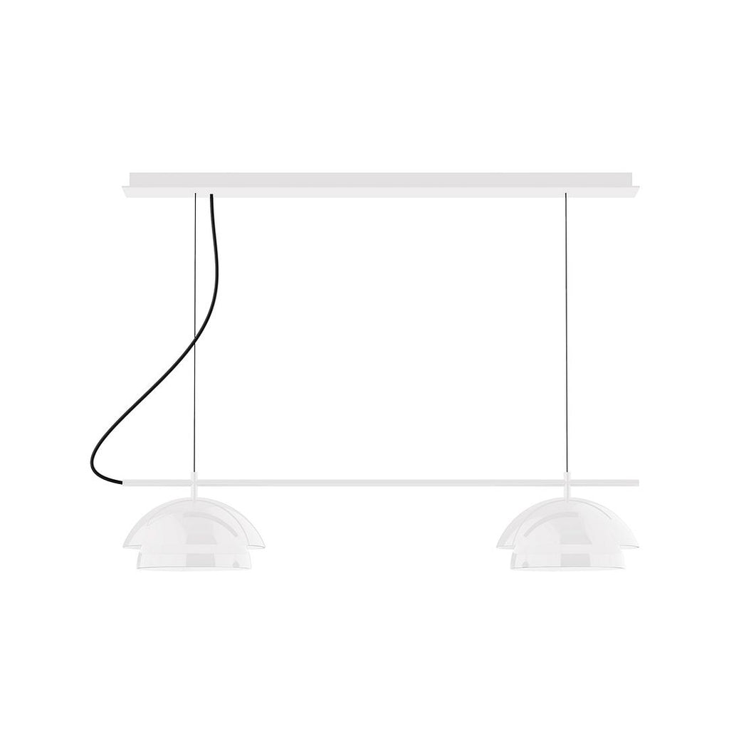 2-Light Linear Axis Chandelier, White - CHEX445-44