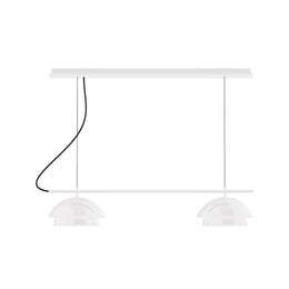 2-Light Linear Axis Chandelier, White - CHEX445-44