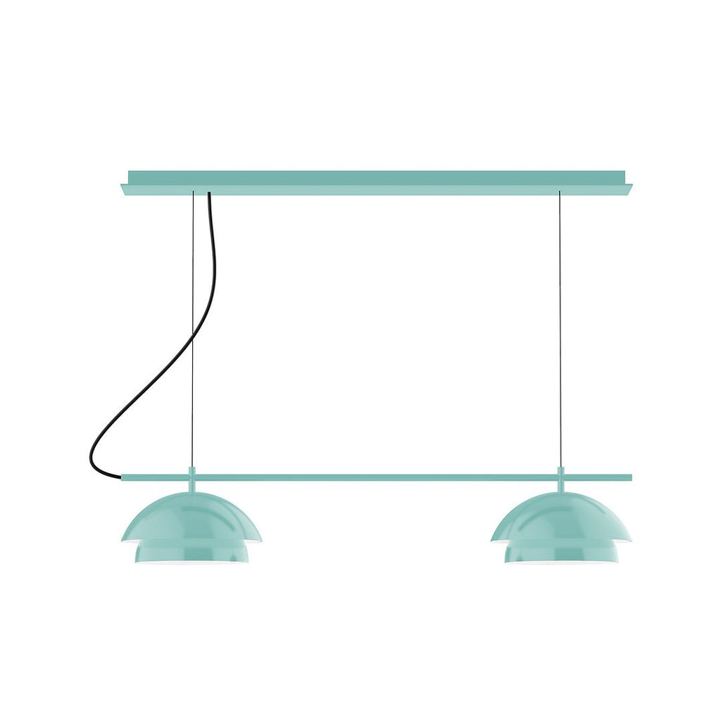 2-Light Linear Axis Chandelier, Sea Green - CHEX445-48