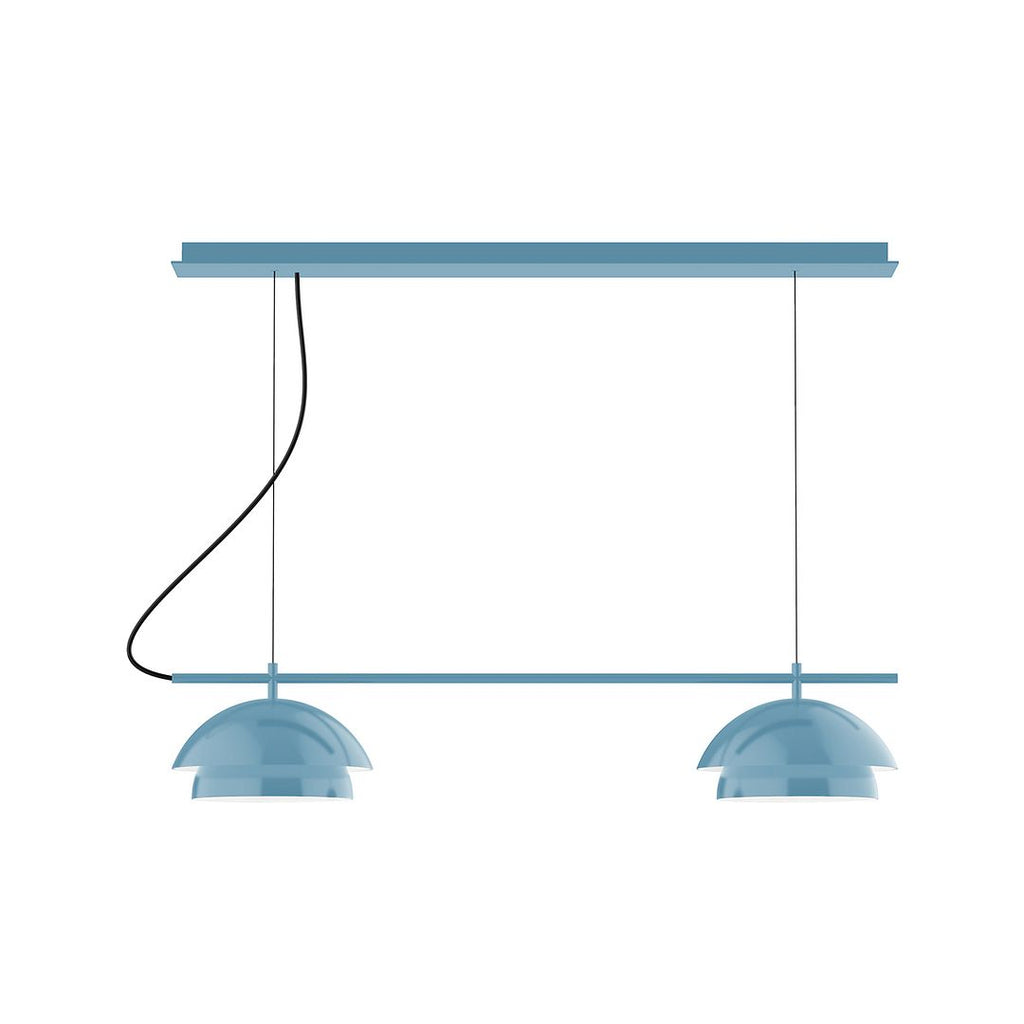 2-Light Linear Axis Chandelier, Light Blue - CHEX445-54