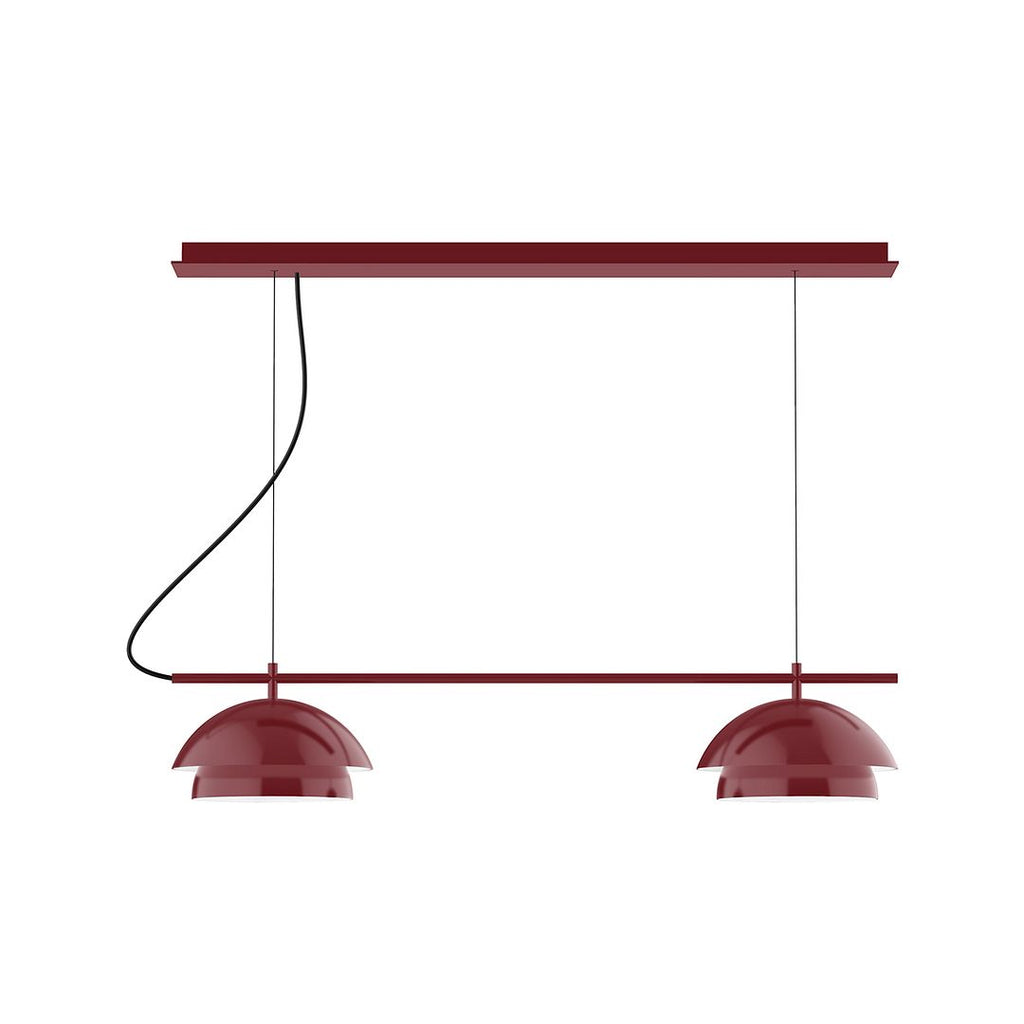 2-Light Linear Axis Chandelier, Barn Red - CHEX445-55