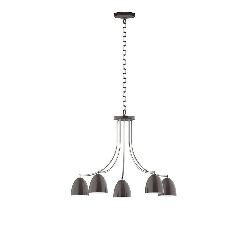 5-Light J-Series Chandelier, Architectural Bronze With Brushed Nickel Accents - CHN417-51-96