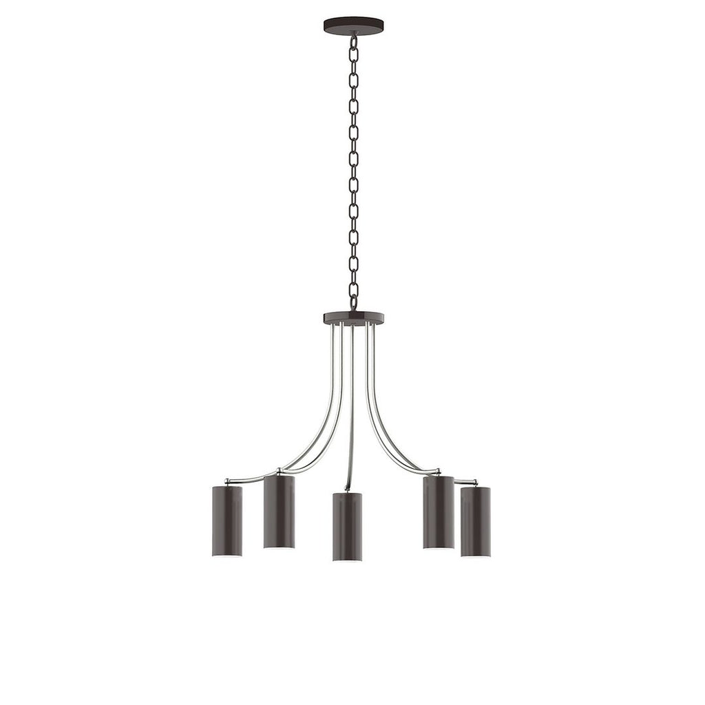 5-Light J-Series Chandelier, Architectural Bronze With Brushed Nickel Accents - CHN418-51-96