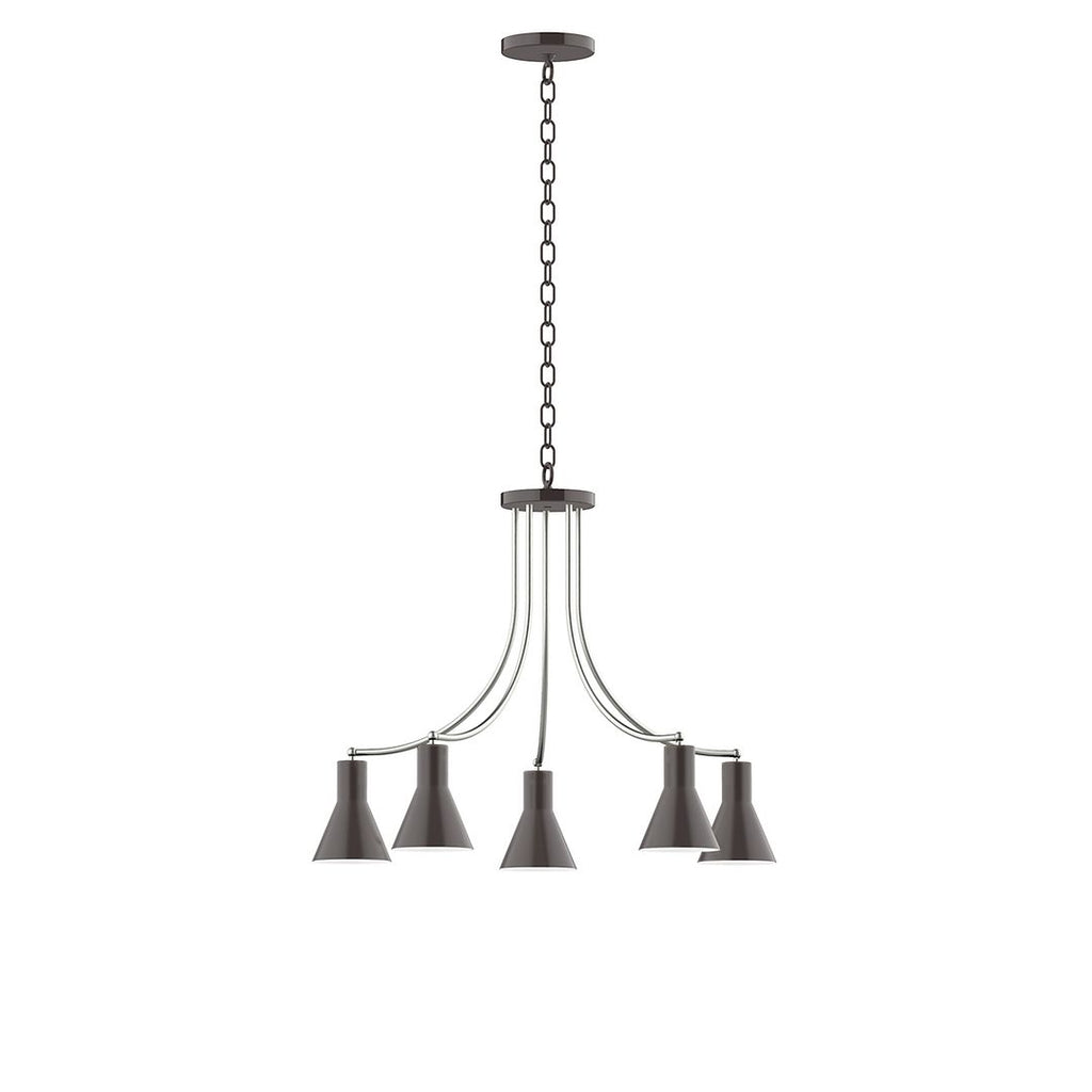 5-Light J-Series Chandelier, Architectural Bronze With Brushed Nickel Accents - CHN436-51-96