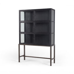 Spencer Curio Cabinet-Drifted Black