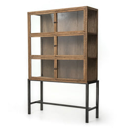 Spencer Curio Cabinet-Drifted Oak