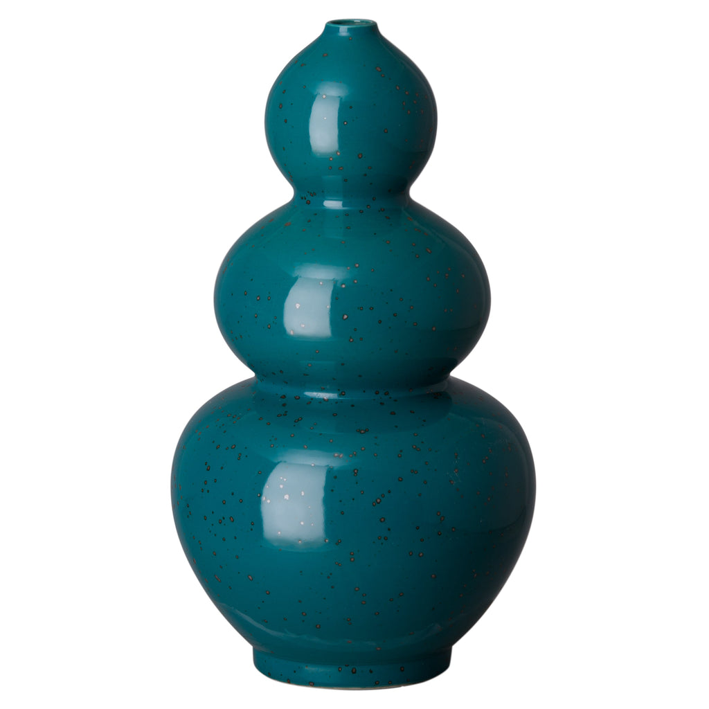 Triple Gourd Vase, Lagoon Speckle 8.5x 19"H