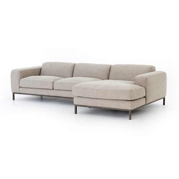 Benedict 2- Piece Sectional with Right Arm Facing Chaise-Gr