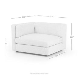 Cosette Sectional-Left Arm Facing Piece-Irving Taupe