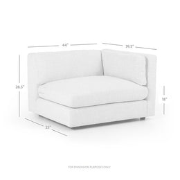 Cosette Sectional-Right Arm Facing Piece-Irving Taupe