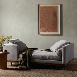 Brady Tete ATete Chaise-Vail Silver by Four Hands