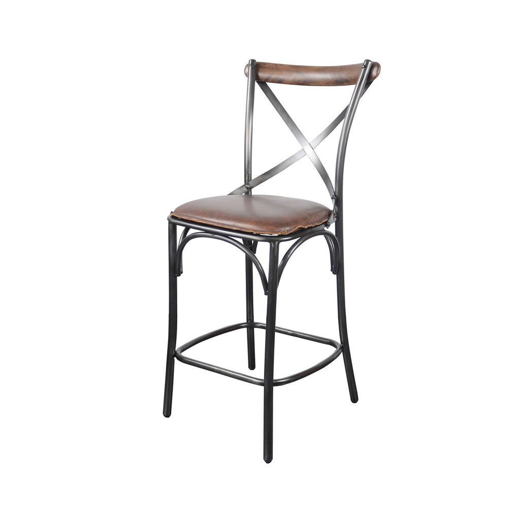 Metal Crossback Counter Stool